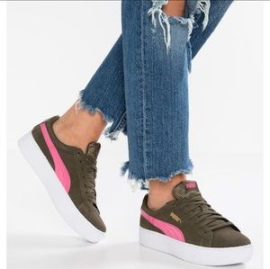 puma vikky platform green